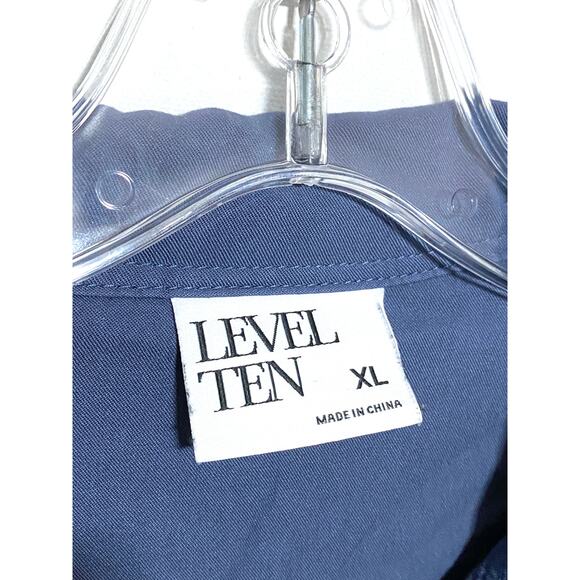 Level Ten Button Front Camp Shirt Blue Rayon Button Front LTCP-1116 Mens Size XL - Picture 2 of 6